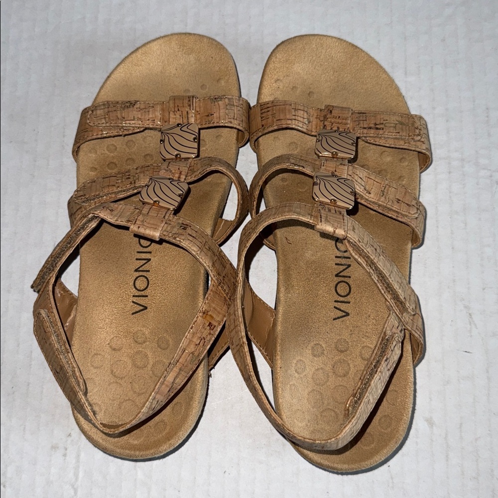 Vionic Amber Sandals In Tan Cork - Picture 9 of 11